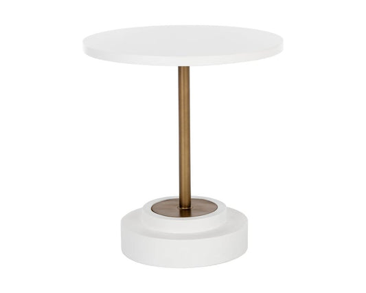 Sunpan - Solterra Marlowe Bistro Table - Antique Brass - White - 27.5in - 108117 view 1