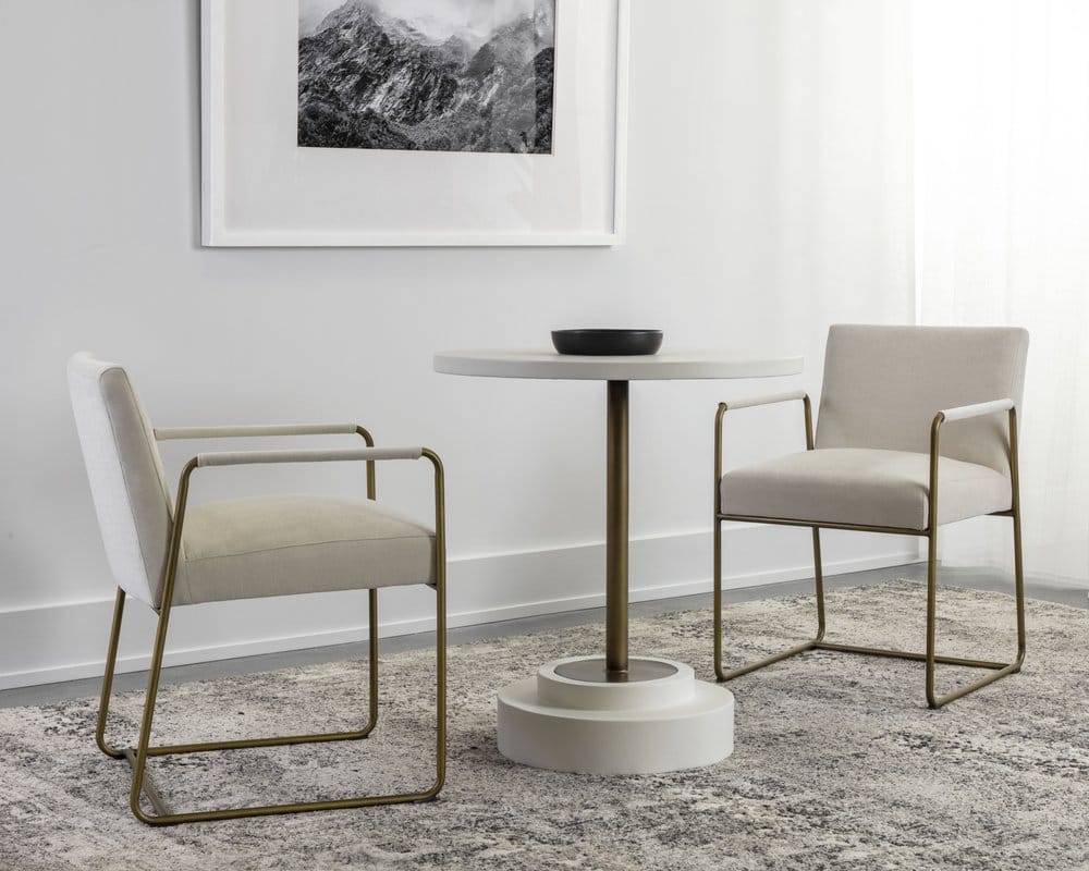 Sunpan - Solterra Marlowe Bistro Table - Antique Brass - White - 27.5in - 108117 view 2