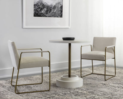 Sunpan - Solterra Marlowe Bistro Table - Antique Brass - White - 27.5in - 108117 view 2