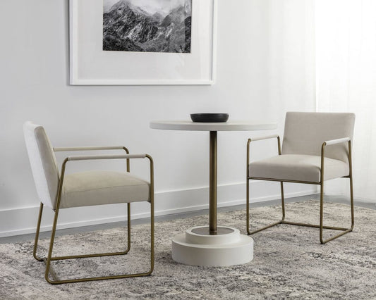 Sunpan - Solterra Marlowe Bistro Table - Antique Brass - White - 27.5in - 108117 view 2