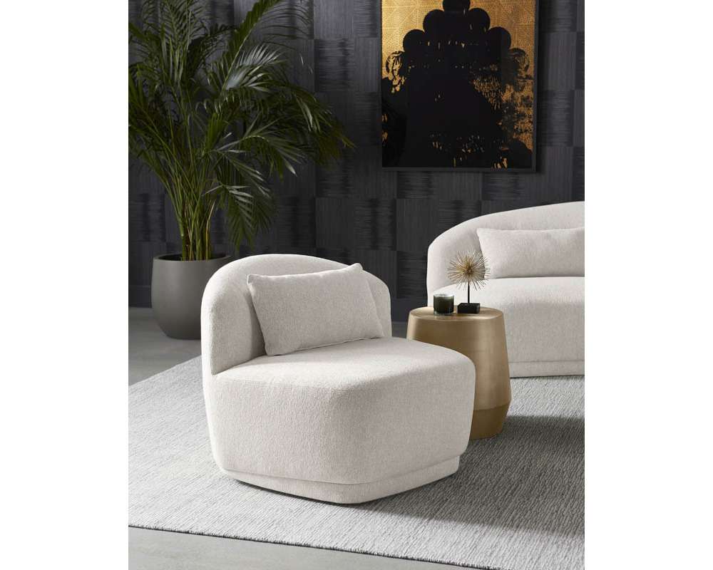 Sunpan - MIXT Soraya Swivel Armless Chair - Dove Cream - 107454 veiw 5