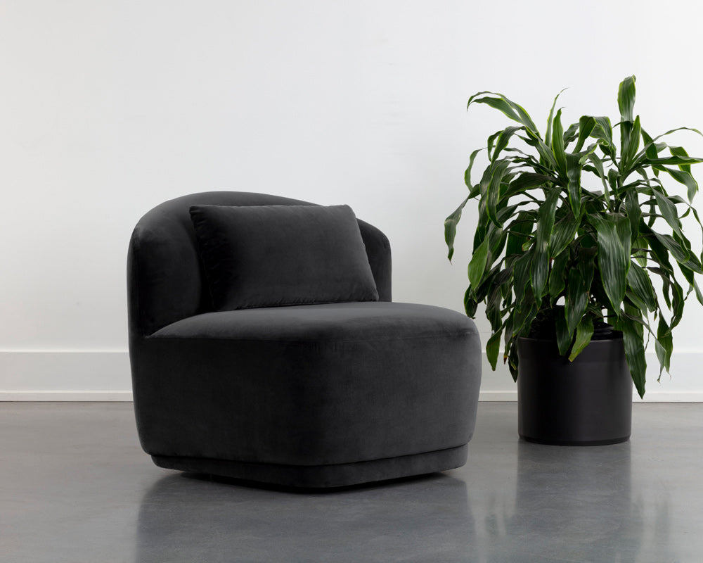 Sunpan - Soraya Swivel Armless Chair - Shadow Grey - 111581 view 5