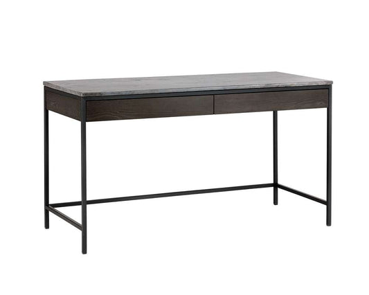 Sunpan - Artezia Stamos Desk - Black - Grey Marble / Charcoal Grey - 104634 veiw 2