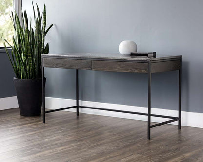 Sunpan - Artezia Stamos Desk - Black - Grey Marble / Charcoal Grey - 104634 veiw 4