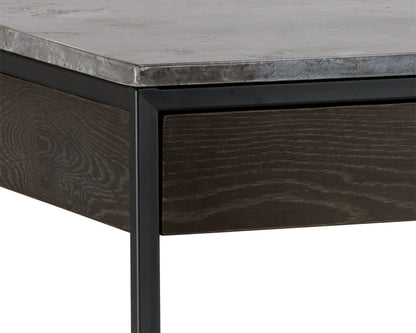 Sunpan - Artezia Stamos Desk - Black - Grey Marble / Charcoal Grey - 104634 view 5