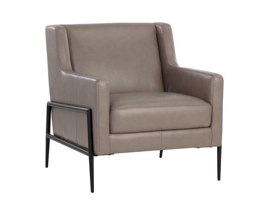 Sunpan - Talula Lounge Chair - Alpine Grey Leather - 107697_CLOSEOUT view 1