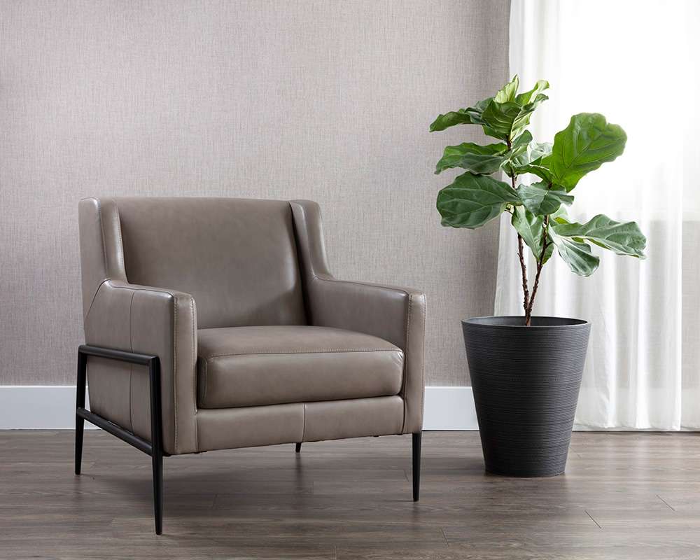 Sunpan - Talula Lounge Chair - Alpine Grey Leather - 107697 veiw 5