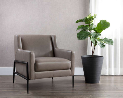 Sunpan - Talula Lounge Chair - Alpine Grey Leather - 107697 veiw 5