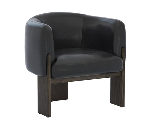 Sunpan - Trine Lounge Chair - Dark Brown - Vintage Black Night Leather - 111408_CLOSEOUT view 1