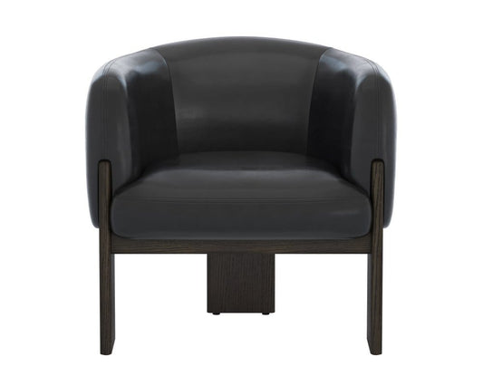 Sunpan - Trine Lounge Chair - Dark Brown - Vintage Black Night Leather - 111408_CLOSEOUT view 2