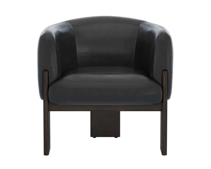 Sunpan - Trine Lounge Chair - Dark Brown - Vintage Black Night Leather - 111408 veiw 2