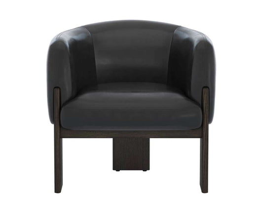 Sunpan - Trine Lounge Chair - Dark Brown - Vintage Black Night Leather - 111408 veiw 2