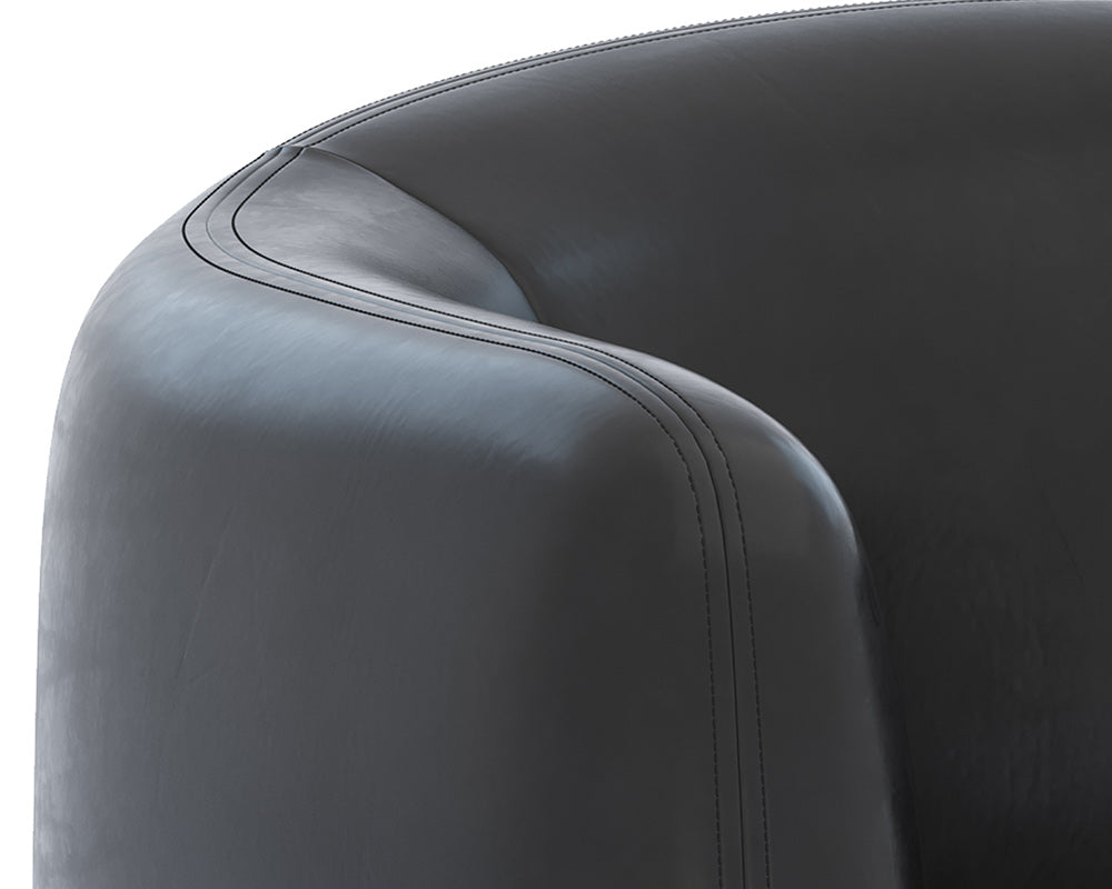 Sunpan - Trine Lounge Chair - Dark Brown - Vintage Black Night Leather - 111408 view 7