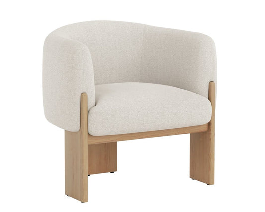 Sunpan - Trine Lounge Chair - Rustic Oak - Dove Cream - 111088_CLOSEOUT view 1