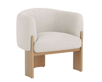 Sunpan - Trine Lounge Chair - Rustic Oak - Dove Cream - 111088 veiw 1