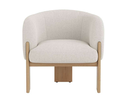Sunpan - Trine Lounge Chair - Rustic Oak - Dove Cream - 111088 veiw 2