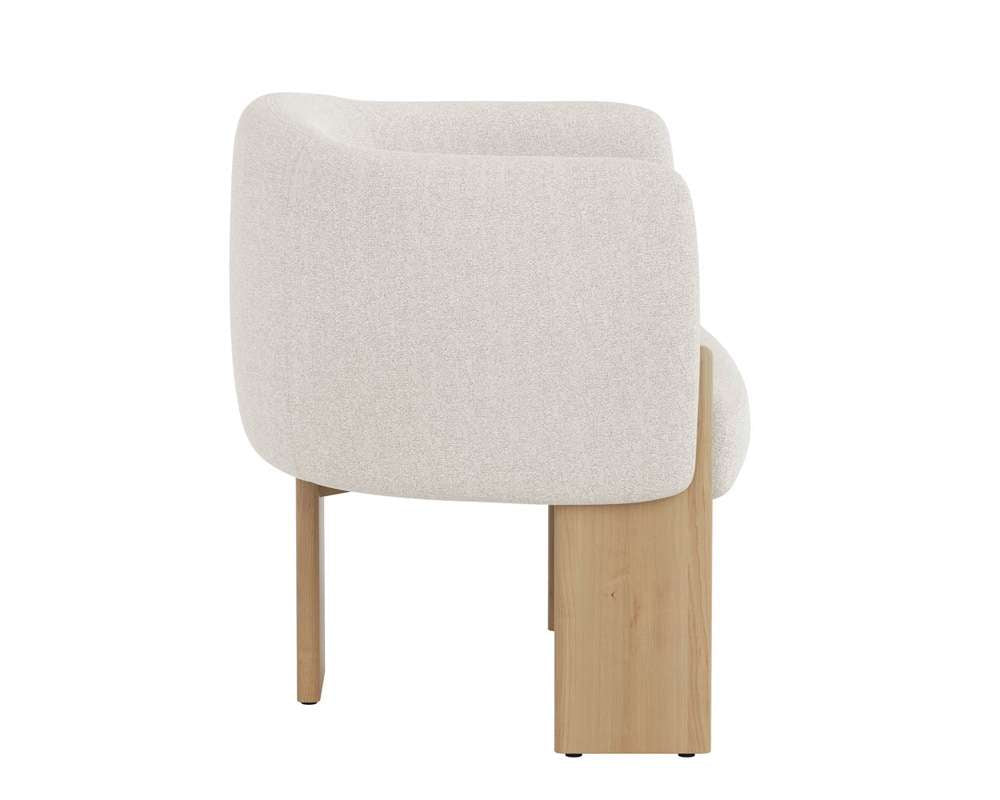 Sunpan - Trine Lounge Chair - Rustic Oak - Dove Cream - 111088 veiw 3