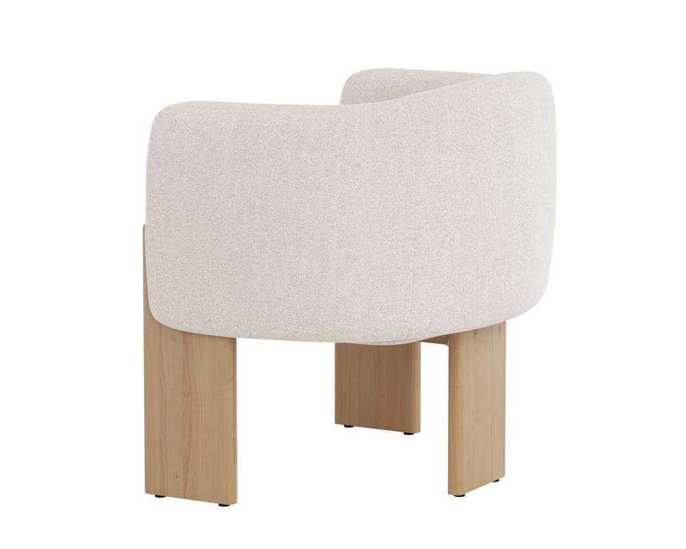 Sunpan - Trine Lounge Chair - Rustic Oak - Dove Cream - 111088 veiw 4