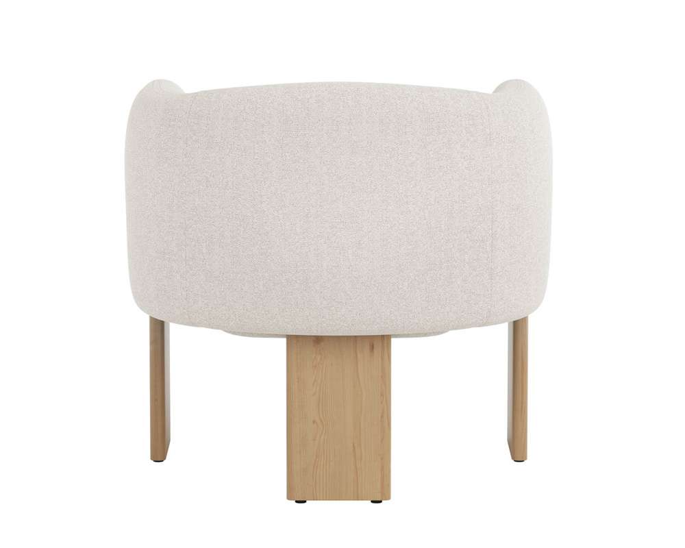 Sunpan - Trine Lounge Chair - Rustic Oak - Dove Cream - 111088 veiw 5
