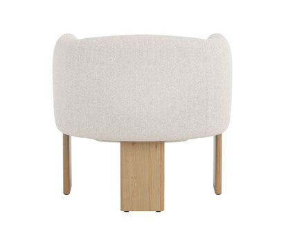 Sunpan - Trine Lounge Chair - Rustic Oak - Dove Cream - 111088 veiw 5