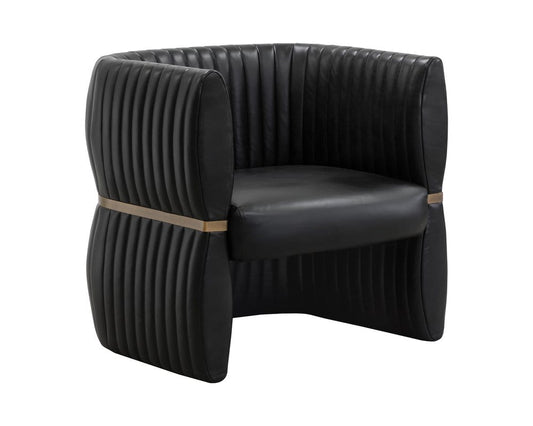 Sunpan - Tryor Lounge Chair - Vintage Black Night Leather - 111261 view 1