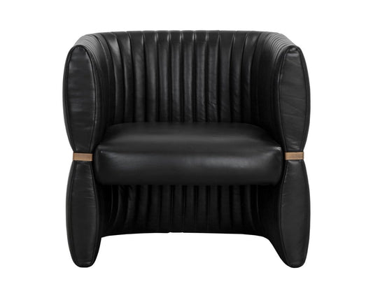 Sunpan - Tryor Lounge Chair - Vintage Black Night Leather - 111261 view 2