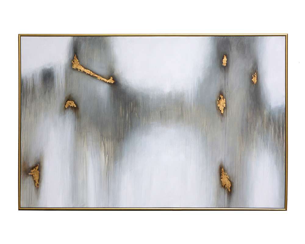 Sunpan - Water Marks - 72in X 48in - Gold Floater Frame - A0227 veiw 1