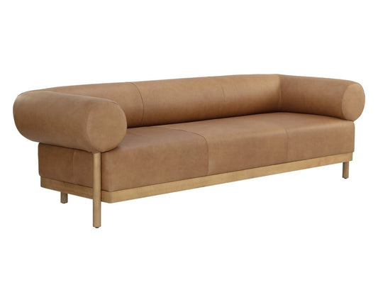 Sunpan - Westport Bromley Sofa - Rustic Oak - Ludlow Sesame Leather - 111589 view 1