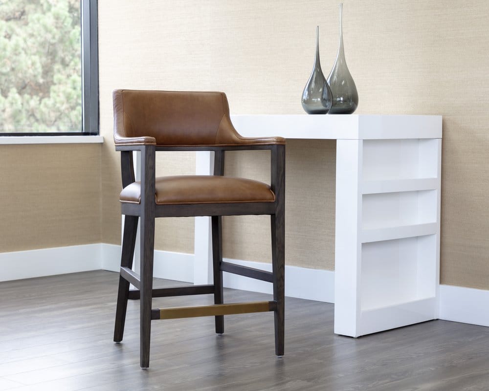 Sunpan - Westport Brylea Counter Stool - Brown - Shalimar Tobacco Leather - 110518 view 4
