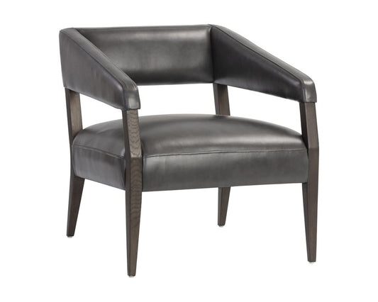 Sunpan - Westport Carlyle Lounge Chair - Brentwood Charcoal Leather - 110530 view 1