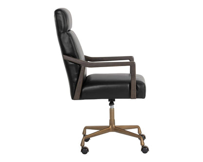 Sunpan - Westport Collin Office Chair - Brown - Cortina Black Leather - 110540 view 3
