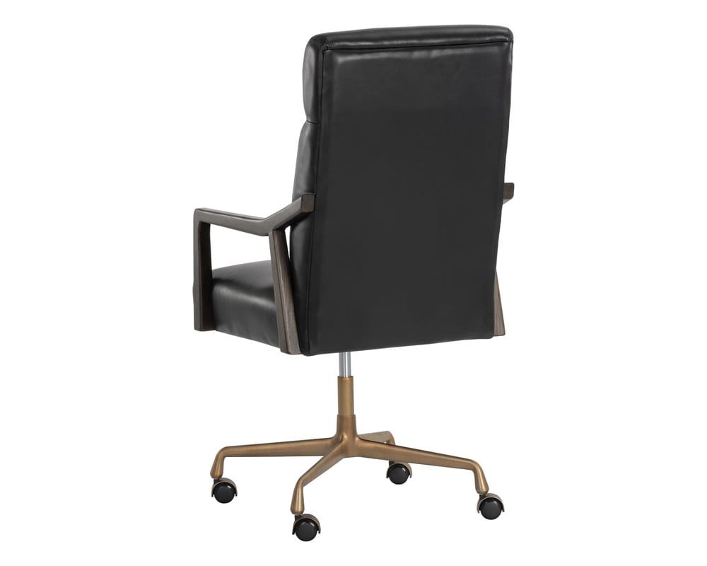 Sunpan - Westport Collin Office Chair - Brown - Cortina Black Leather - 110540 view 4