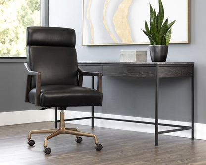 Sunpan - Westport Collin Office Chair - Brown - Cortina Black Leather - 110540 view 5