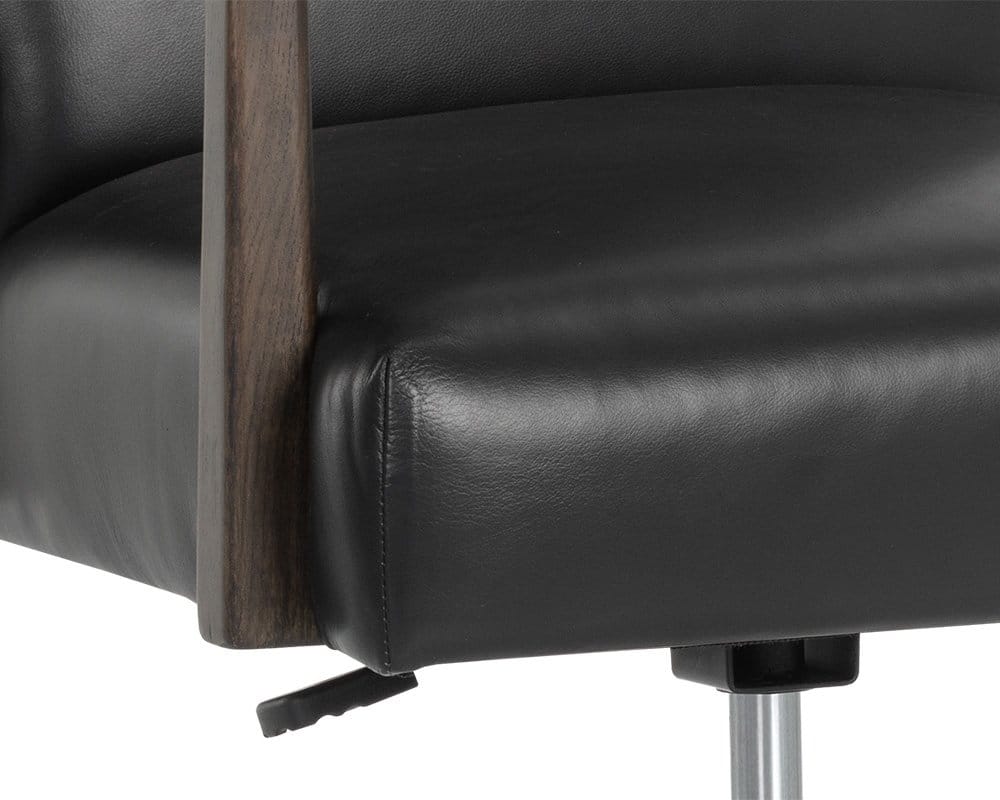 Sunpan - Westport Collin Office Chair - Brown - Cortina Black Leather - 110540 view 6