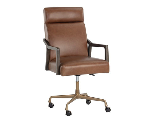 Sunpan - Westport Collin Office Chair - Brown - Shalimar Tobacco Leather - 110542 view 1