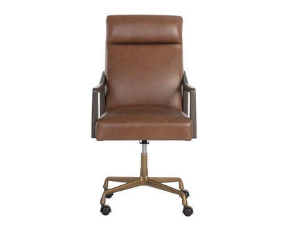 Sunpan - Westport Collin Office Chair - Brown - Shalimar Tobacco Leather - 110542 view 2