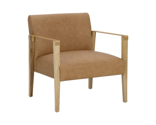 Sunpan - Westport Earl Lounge Chair - Rustic Oak - Ludlow Sesame Leather - 110602 view 1