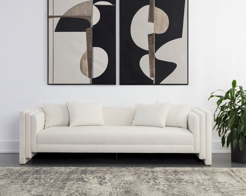 Sunpan - Westport Kira Sofa - Heather Ivory Tweed - 111653 view 4