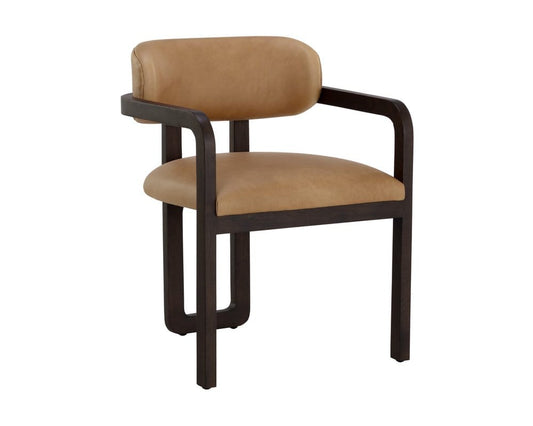 Sunpan - Westport Madrone Dining Armchair - Brown - Ludlow Sesame Leather - 111583 view 1