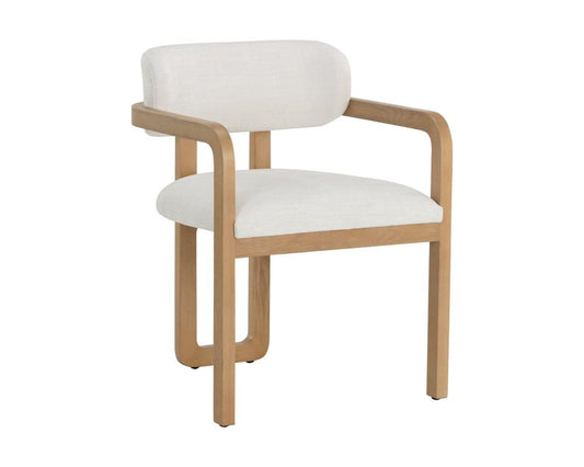 Sunpan - Westport Madrone Dining Armchair - Rustic Oak - Heather Ivory Tweed - 111584_CLOSEOUT view 1