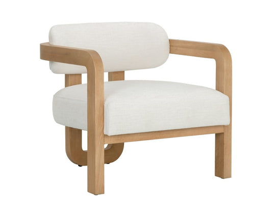 Sunpan - Westport Madrone Lounge Chair - Rustic Oak - Heather Ivory Tweed - 111586_CLOSEOUT view 1