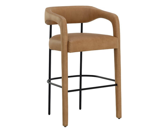 Sunpan - Westport Mavia Barstool - Ludlow Sesame Leather - 111529 view 1