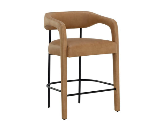 Sunpan - Westport Mavia Counter Stool - Ludlow Sesame Leather - 111454 view 1