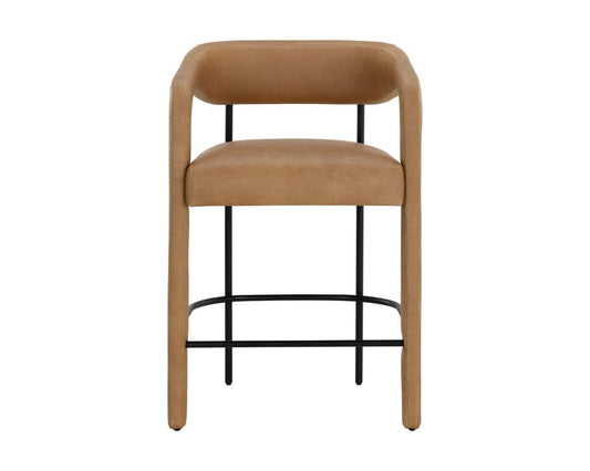Sunpan - Westport Mavia Counter Stool - Ludlow Sesame Leather - 111454 view 2