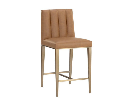 Sunpan - Wilbur Counter Stool - Milliken Cognac - 111431 view 1