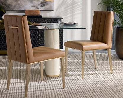 Sunpan - Wilbur Dining Chair - Milliken Cognac (Set Of 2) - 111429 view 7