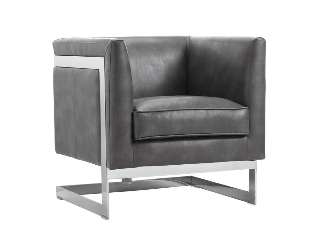Sunpan - Ikon Yvette Armchair - Stainless Steel - Cantina Magnetite - 110608_CLOSEOUT veiw 1