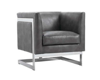 Sunpan - Ikon Yvette Armchair - Stainless Steel - Cantina Magnetite - 110608_CLOSEOUT veiw 1