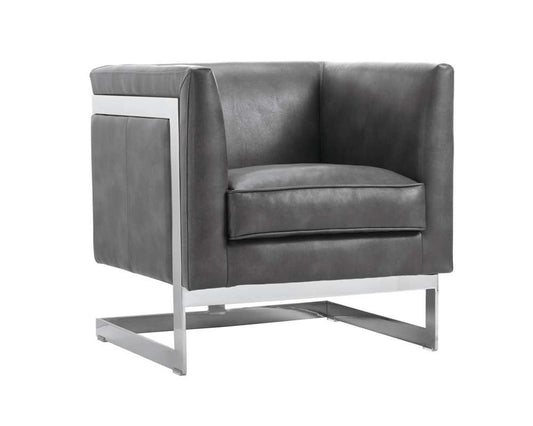 Sunpan - Ikon Yvette Armchair - Stainless Steel - Cantina Magnetite - 110608_CLOSEOUT veiw 1