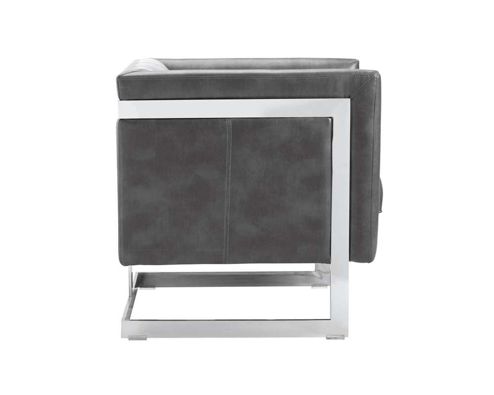 Sunpan - Ikon Yvette Armchair - Stainless Steel - Cantina Magnetite - 110608_CLOSEOUT veiw 3